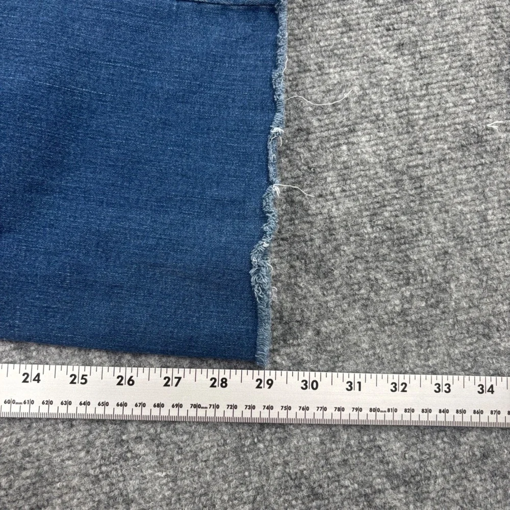 Sincerely Jules Flare Jeans 7/28 Blue Sailor‎ Button Raw Hem Womens